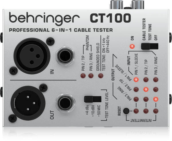 Behringer CT100 Professional 6-in-1 Cable Tester,Silver