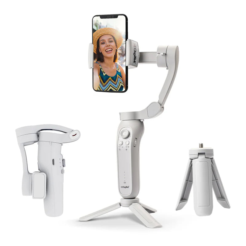 Digitek (DSG 007F) 3 Axis Handheld Steady Gimbal PTZ Camera Mount for All Smart Phones with Face & Object Tracking Motion, Various Time Lapse Features - GOLCHHA COMPUTERS 