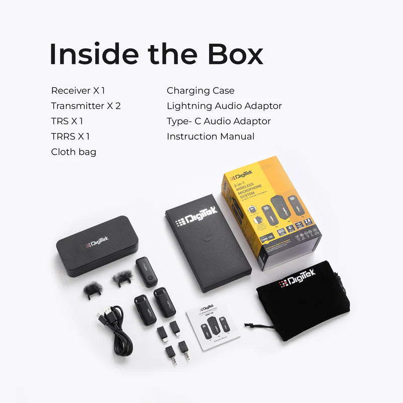 Digitek® (DWM-106) 2-in-1 Wireless Microphone System - GOLCHHA COMPUTERS 