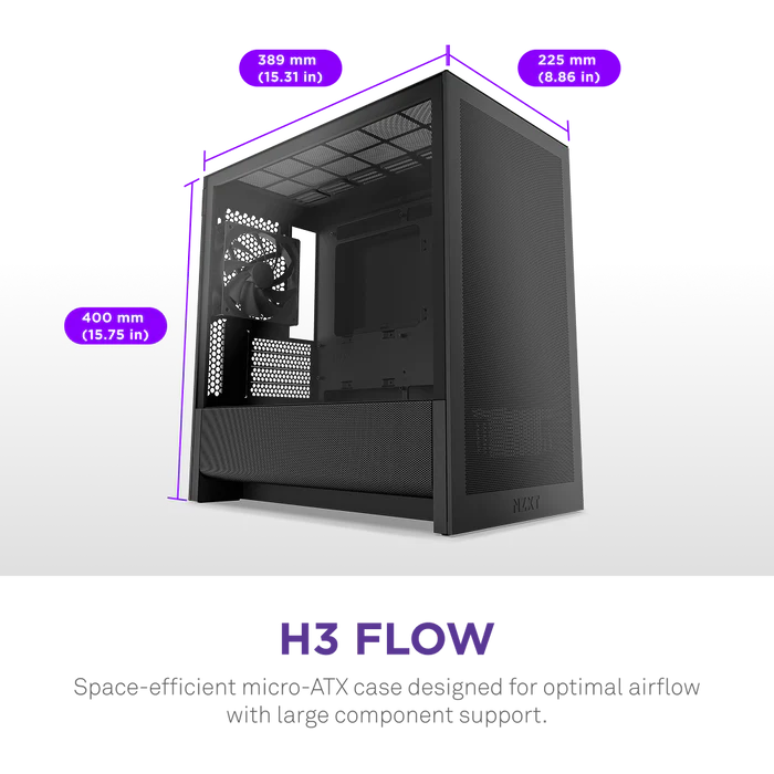 NZXT H3 Flow Micro-ATX PC Case