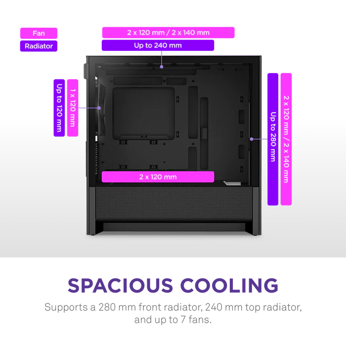 NZXT H3 Flow Micro-ATX PC Case