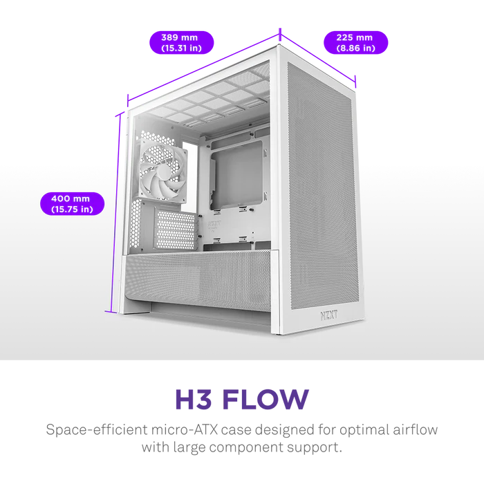 NZXT H3 Flow Micro-ATX PC Case