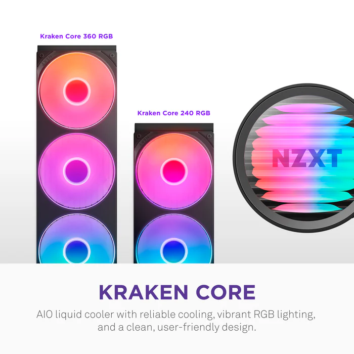 NZXT Kraken Core 240 RGB 240 mm RGB AIO CPU Liquid Cooler