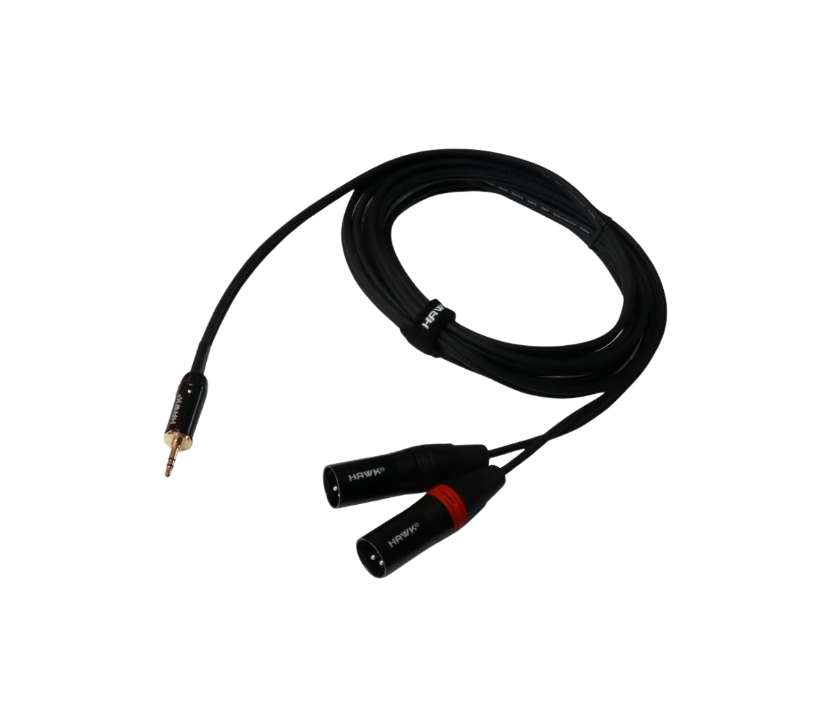 Hawk Proaudio TMXLU03 Y Cable 3.5 MM Stereo Male to Dual XLR Male -3 Meter - GOLCHHA COMPUTERS 