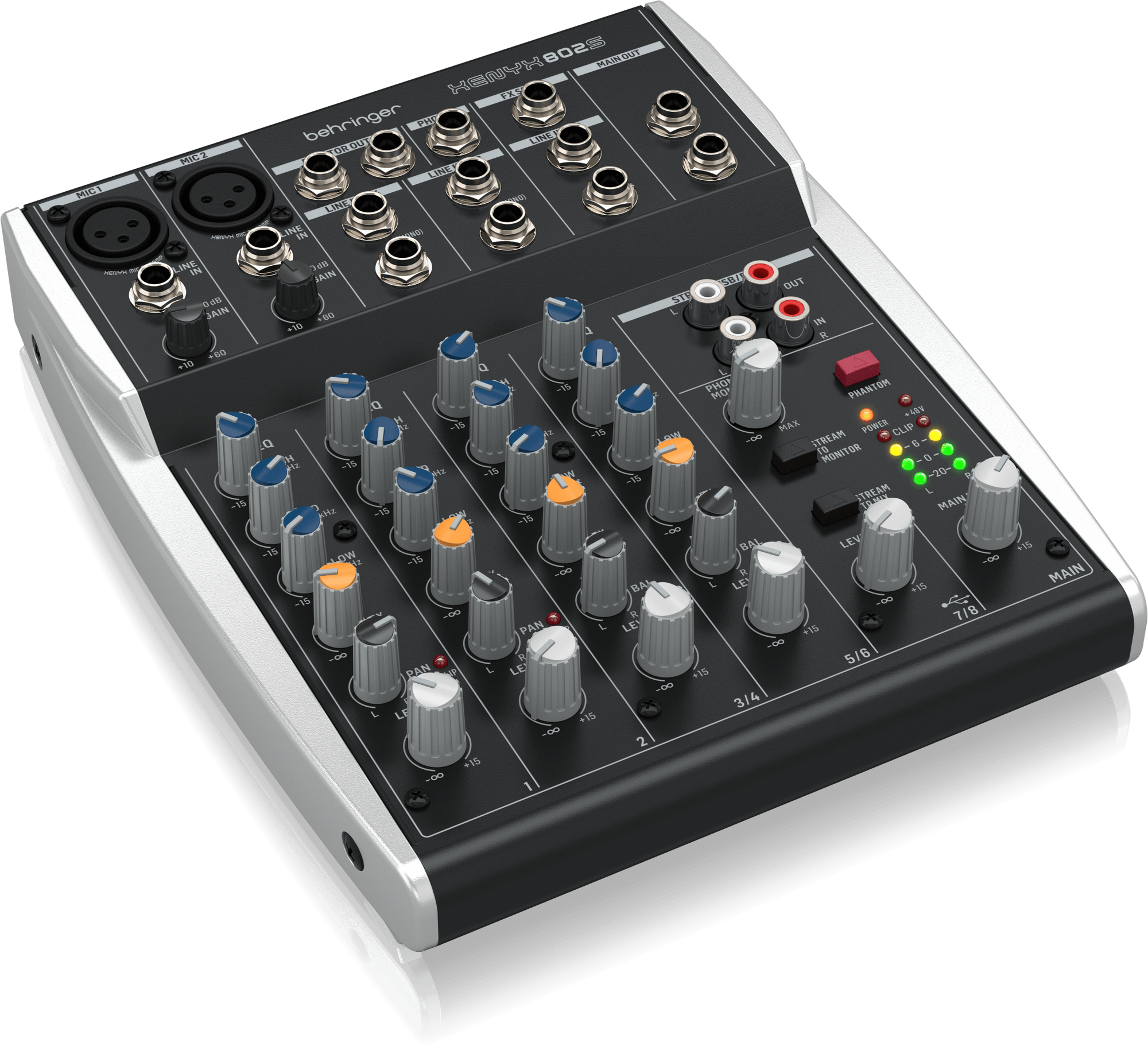 Behringer Xenyx 802S 8-channel Analog Streaming Mixer And Audio-Technica AT2040 Hypercardioid Dynamic Podcast Microphone