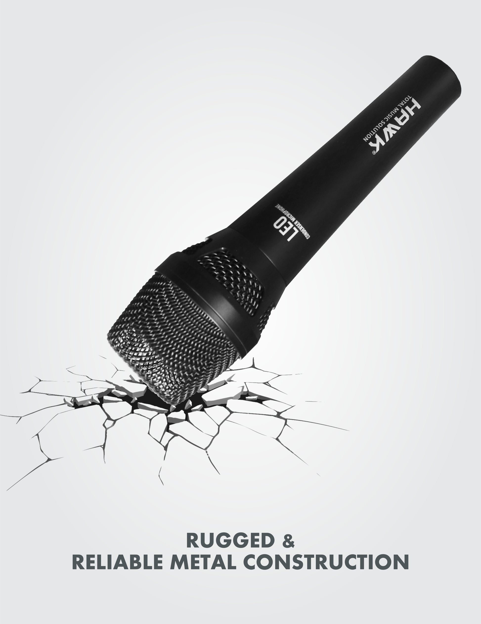 Hawk LEO Condenser Handheld Microphone with Mic Clip, Windscreen & Aluminium Case - GOLCHHA COMPUTERS 