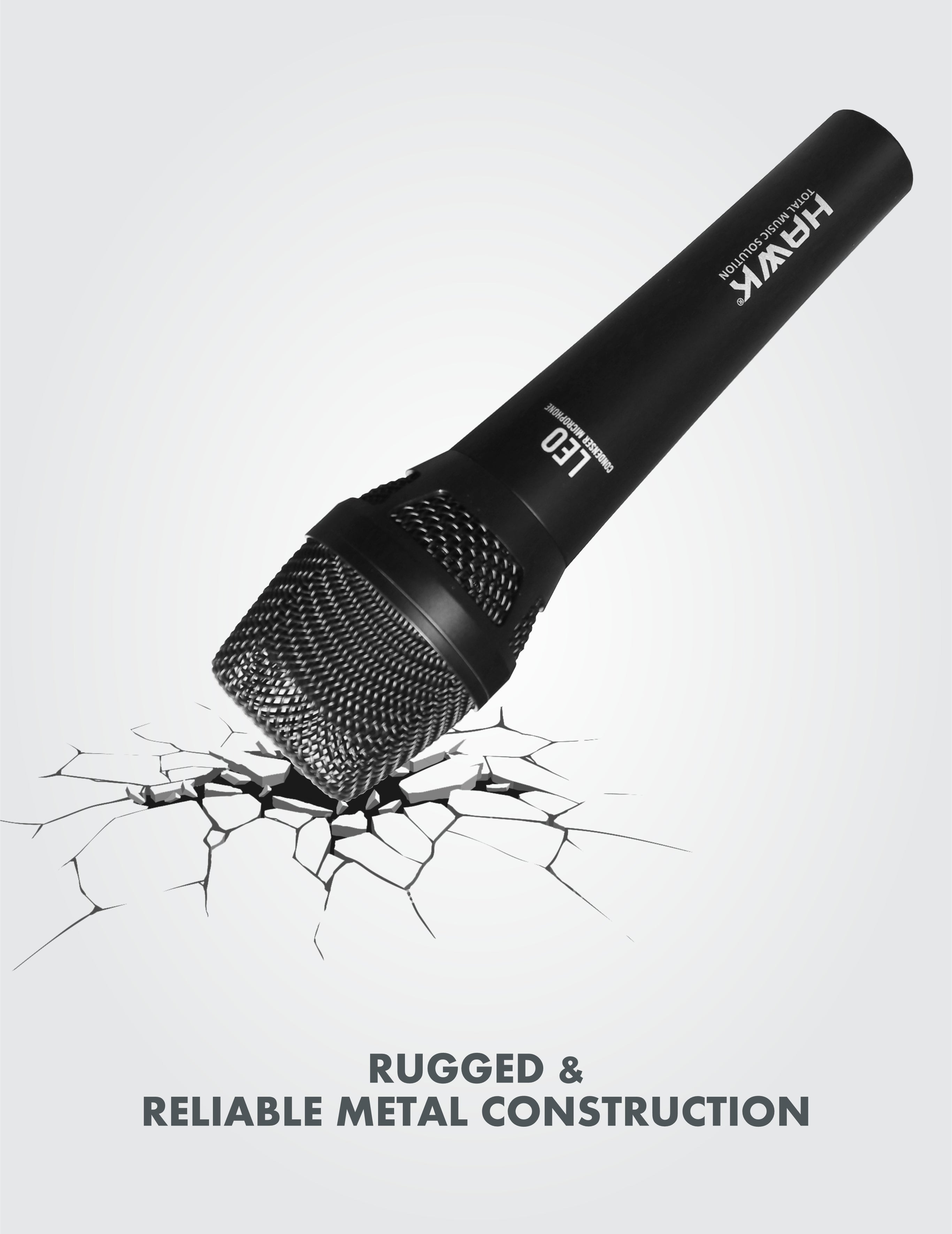 Hawk LEO Condenser Handheld Microphone with Mic Clip, Windscreen & Aluminium Case - GOLCHHA COMPUTERS 
