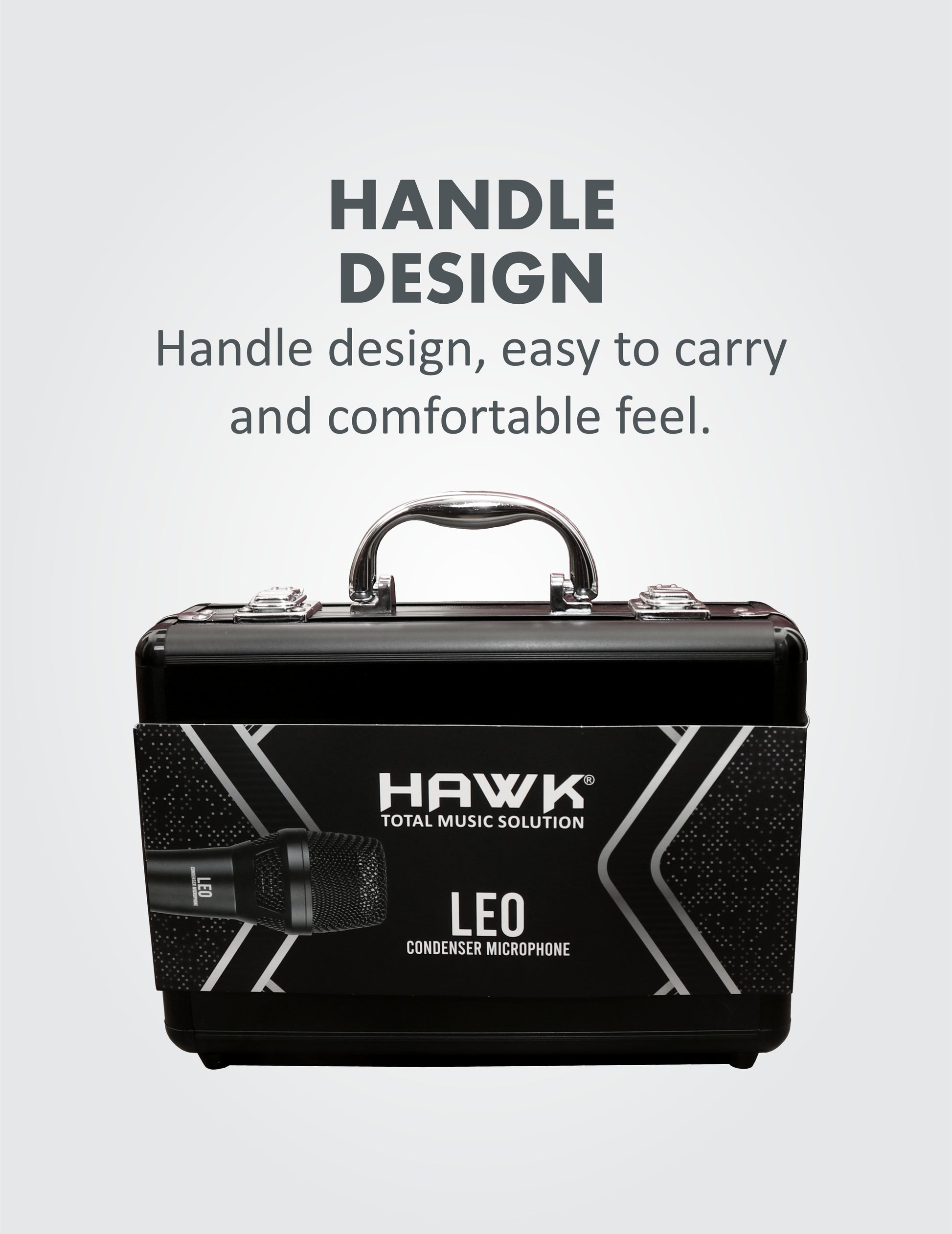 Hawk LEO Condenser Handheld Microphone with Mic Clip, Windscreen & Aluminium Case - GOLCHHA COMPUTERS 