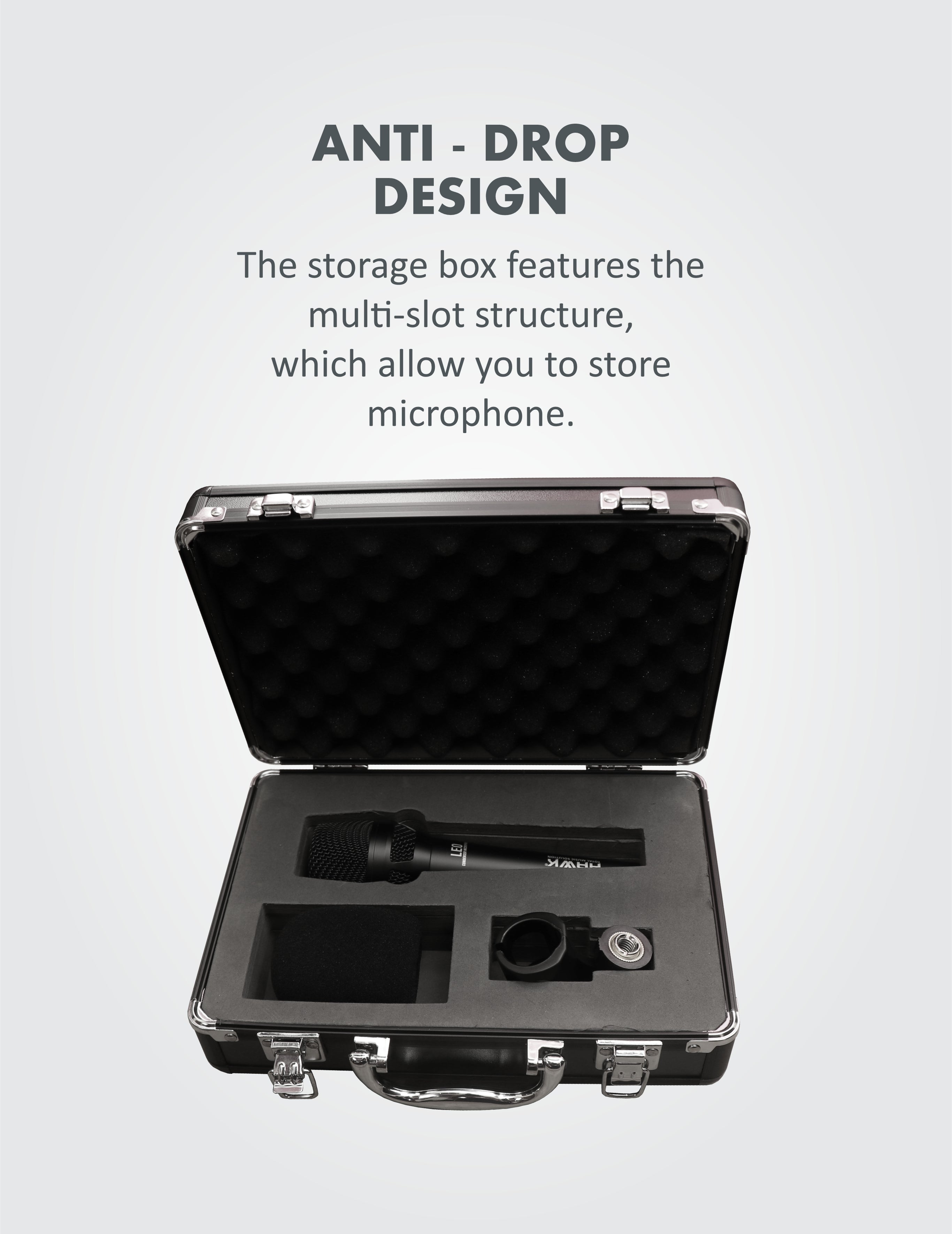 Hawk LEO Condenser Handheld Microphone with Mic Clip, Windscreen & Aluminium Case - GOLCHHA COMPUTERS 