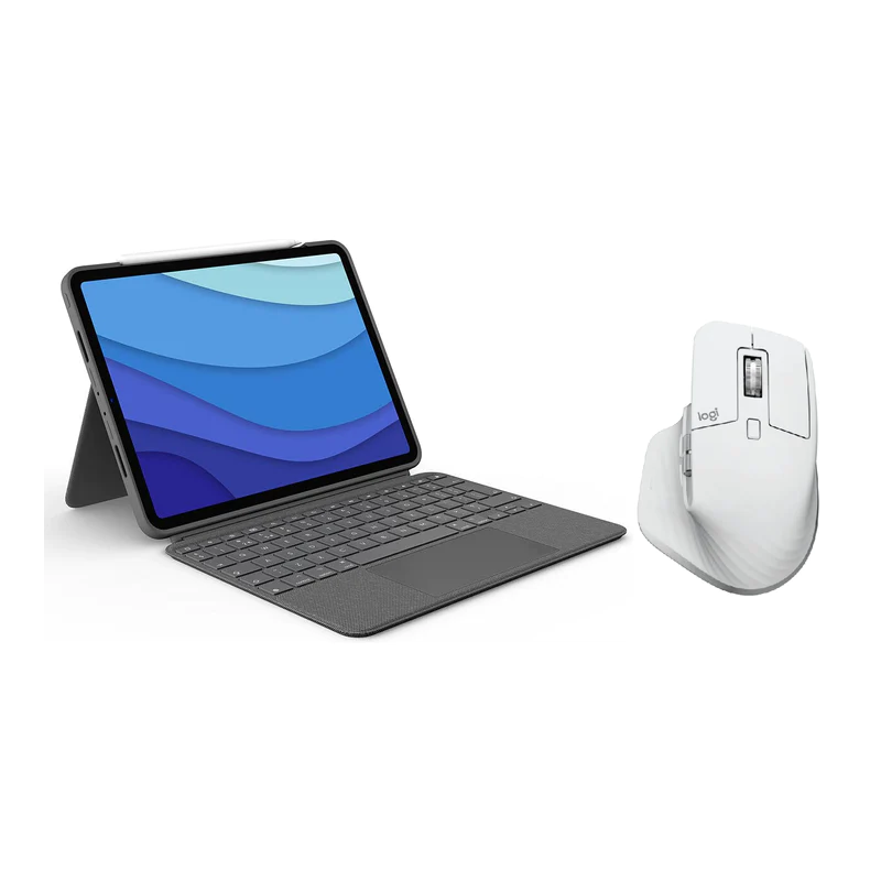 Logitech Combo Touch Backlit keyboard Case with Trackpad for iPad & MX Master 3s for Mac Combo