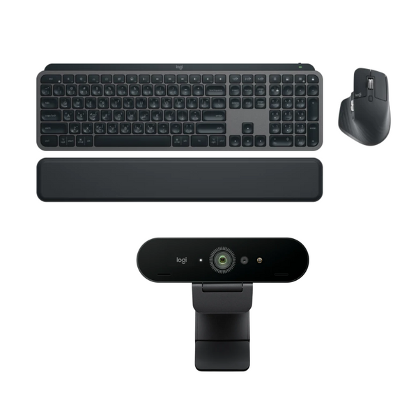 Logitech MX KEYS S Combo : MX Master 3S, MX Keys S & MX Palm Rest with Logitech Brio 4K Ultra HD Webcam Combo ( Retail Pack )