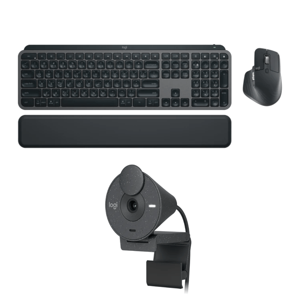 Logitech MX KEYS S Combo : MX Master 3S, MX Keys S & MX Palm Rest with Brio 300 1080p Webcam Combo ( Retail Pack )