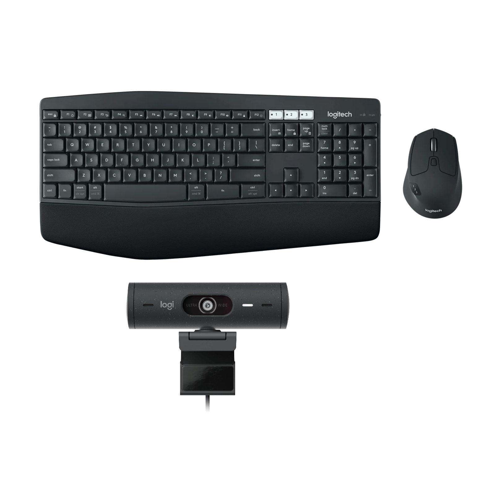 Logitech MK850 Multi-Device Wireless Combo and Brio 500 HD Webcam Comb ...