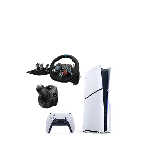 Logitech G29 Driving Force Racing Wheel & G Driving Force shifter Joystick & Sony PS5 Console PlayStation New Slim Edition Combo