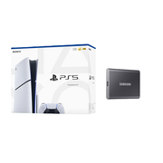 Sony PS5 console - 1TB Disc Edition with Samsung T7 2TB External SSD Combo