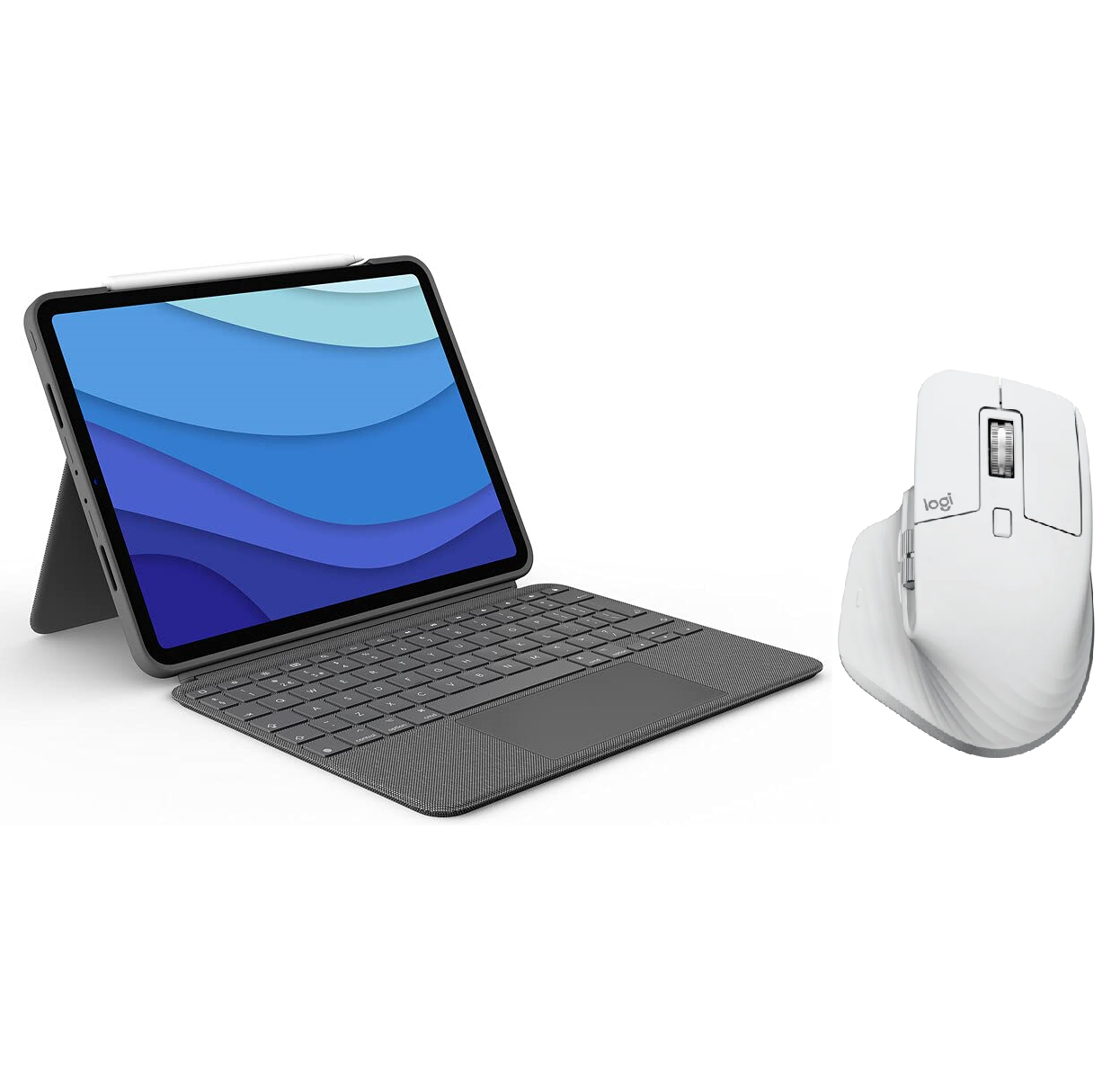 Logitech Combo Touch Backlit keyboard Case with Trackpad for iPad & MX Master 3s for Mac Combo