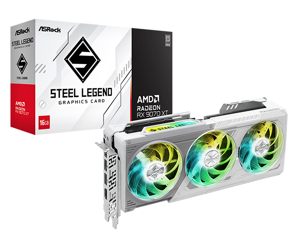 Asrock AMD Radeon™ RX 9070 XT Steel Legend 16GB Graphics Card