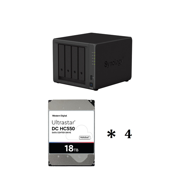 Synology DiskStation DS923+ Network Attached Storage Drive (Black) + WD Ultrastar 72TB 18x4 7200 RPM Nas Hdd