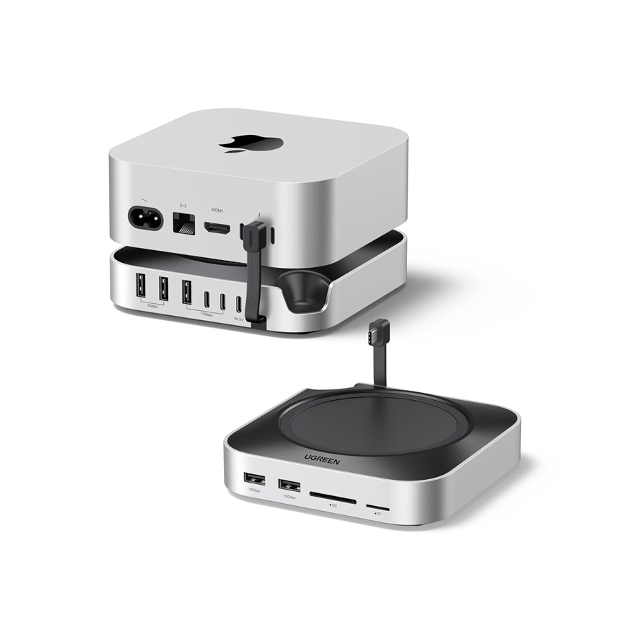 UGREEN Mac mini M4 or M4 Pro Dock 11-in-1 USB C Hub 8TB M.2 NVMe 10Gbps 5X USB-A 2X Type-C SD/TF Card Docking Station (65487) - GOLCHHA COMPUTERS 