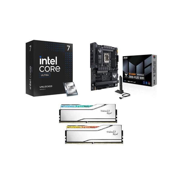 Intel® Core™ Ultra 7 265K Processor +Asus Tuf Gaming Z890-Plus WiFi ATX Motherboard + GSkill Trident Z5 Royal Rgb 32Gb (16Gbx2) Ddr5 7200Mhz Ram - Combo