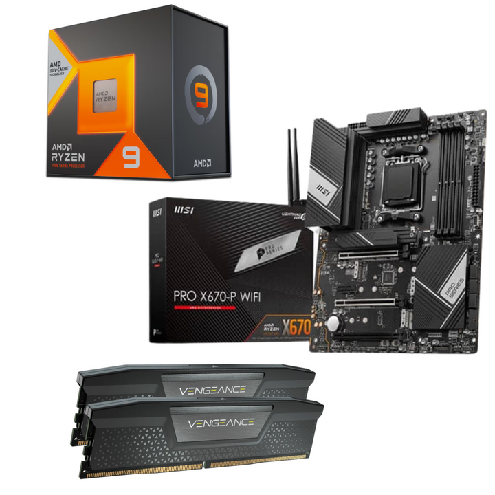 AMD Ryzen 9 Combo -AMD Ryzen 9 7950X3D Processor/ MSi X670 P Wi-Fi DDR5 Motherboard/ Corsair Vengeance 32GB (16GBx2) DDR5 5200MHz - Golchha Computers