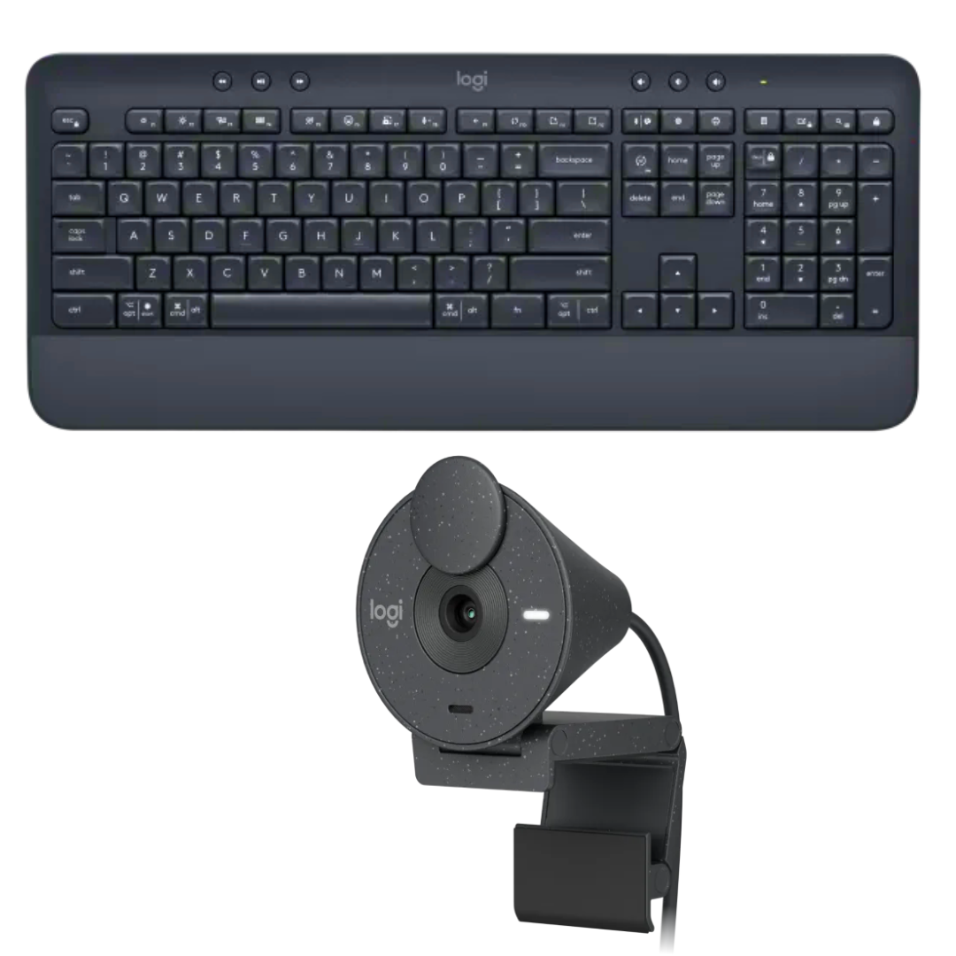 Logitech Signature K650 Wireless Keyboard & Logitech Brio 300 1080p Webcam Combo