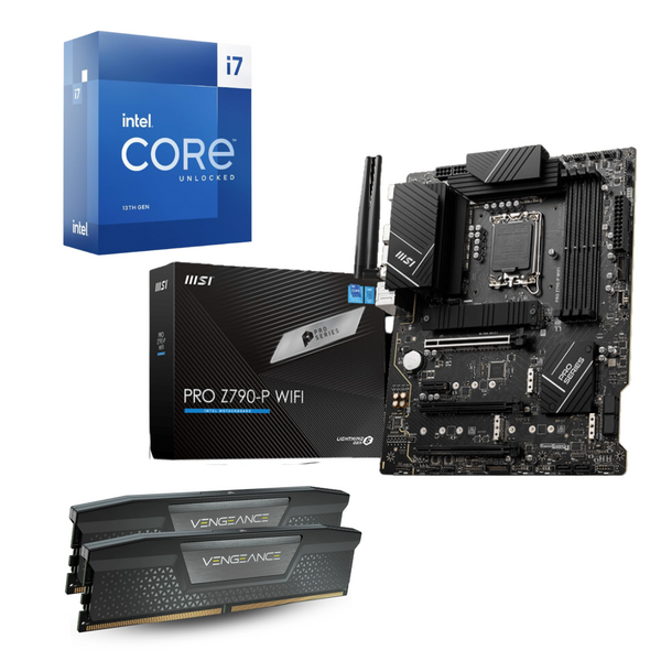 Intel 13th Gen Combo - Intel® Core™ i7-13700K Processor/MSI PRO Z790-P WiFi Motherboard/CORSAIR Vengeance 32 GB RAM (2x16GB) DDR5 5200MHz