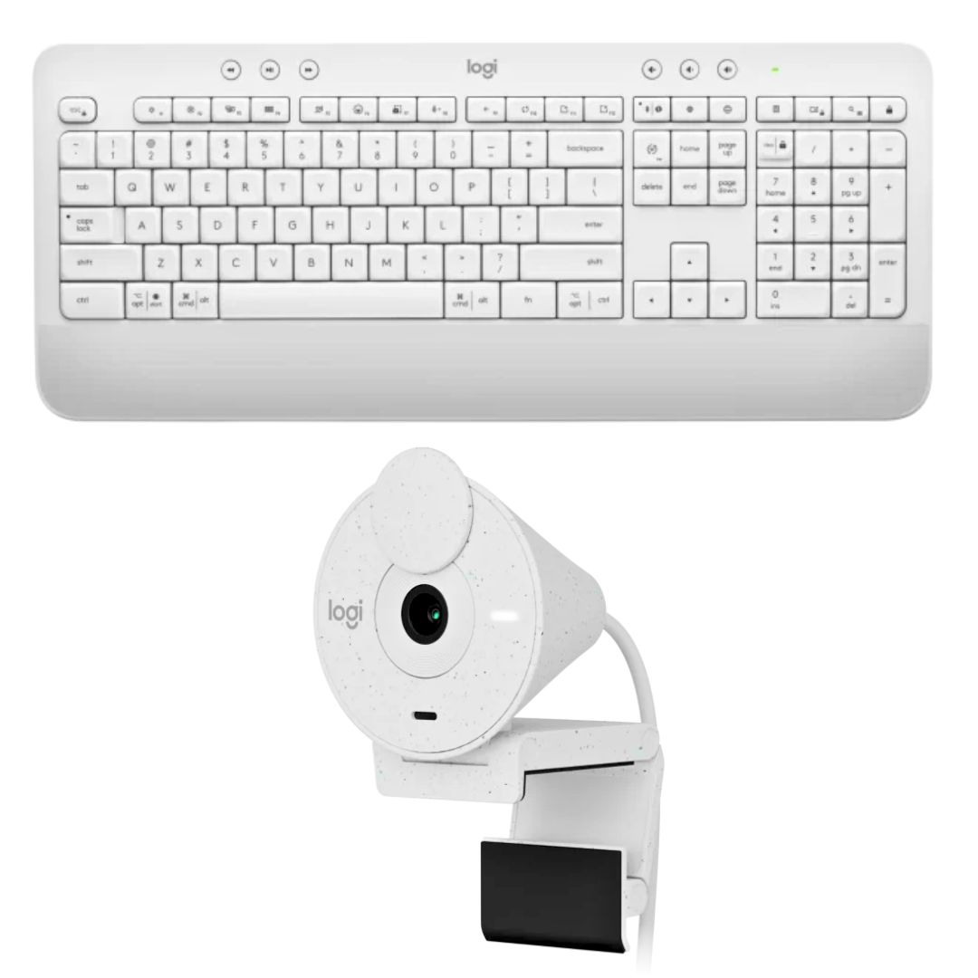 Logitech Signature K650 Wireless Keyboard & Logitech Brio 300 1080p Webcam Combo