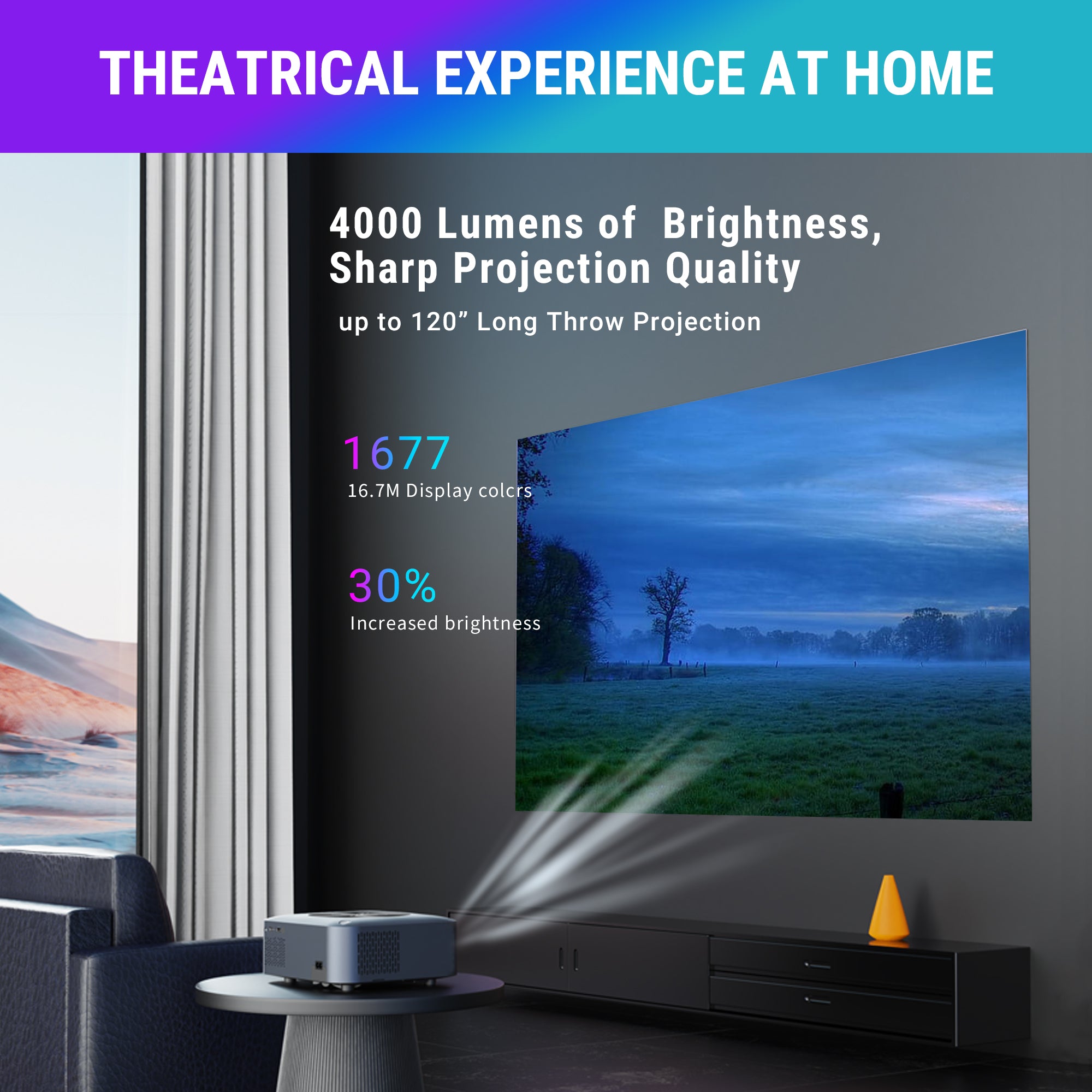 Ant Esports View 611 AF 4000 Lumens FHD (1080) Auto-Focus Projector Andriod Smart projector