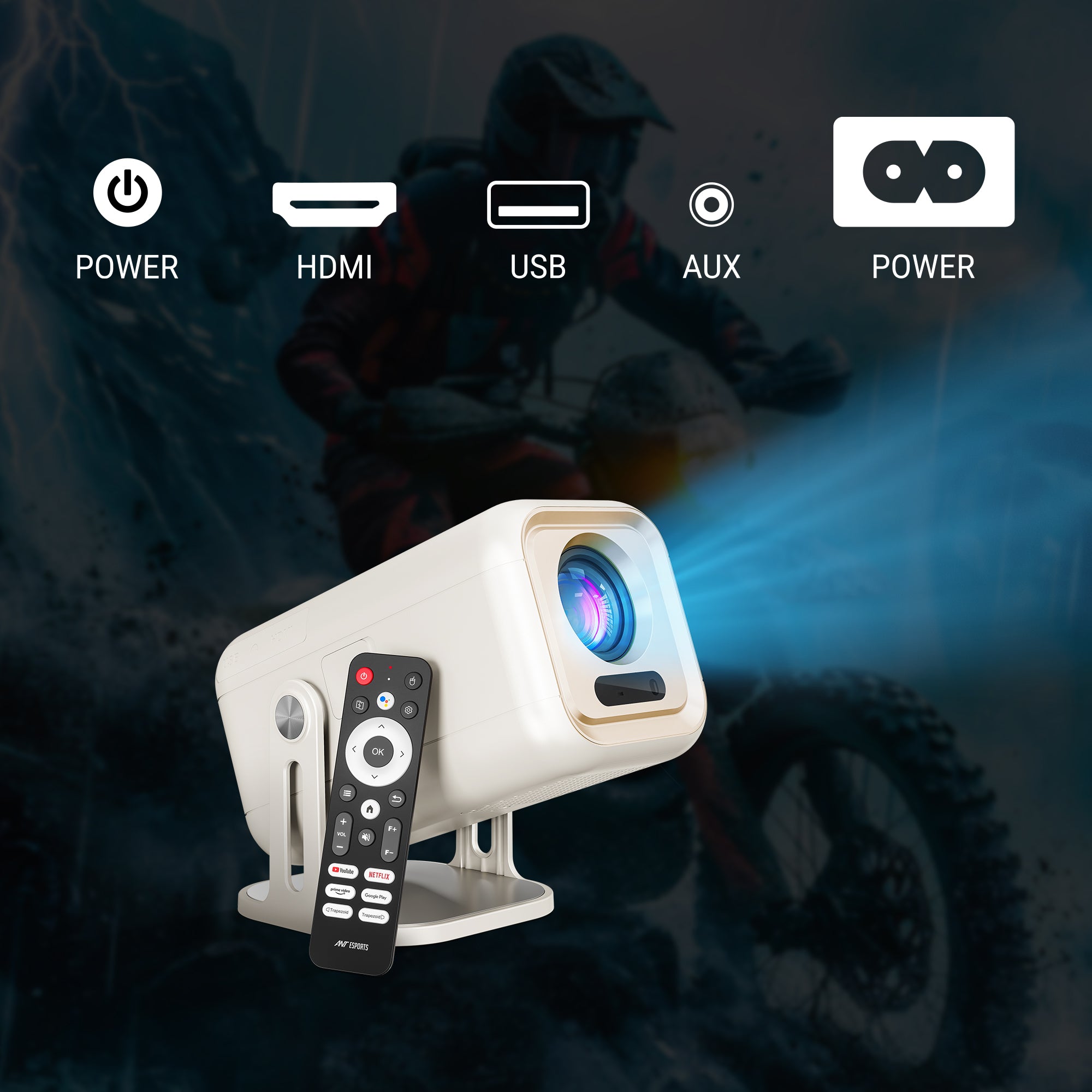 Ant Esports View690 AF 8000 Lumens FHD(1080) Andriod Smart Projector Black