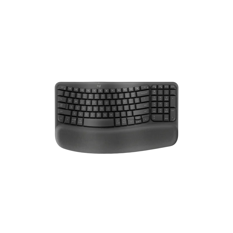 Logitech Wave Keys- A wireless ergonomic keyboard with a cushioned palm rest, for natural, feel-good typing throughout the day. - Golchha Computers