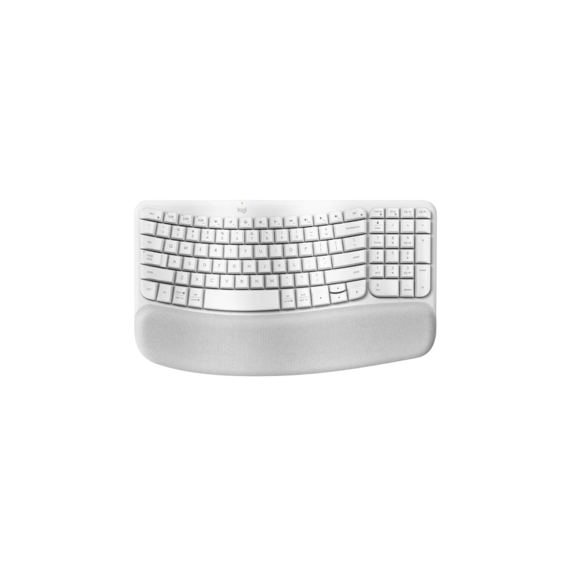 Logitech Wave Keys- A wireless ergonomic keyboard with a cushioned palm rest, for natural, feel-good typing throughout the day. - Golchha Computers