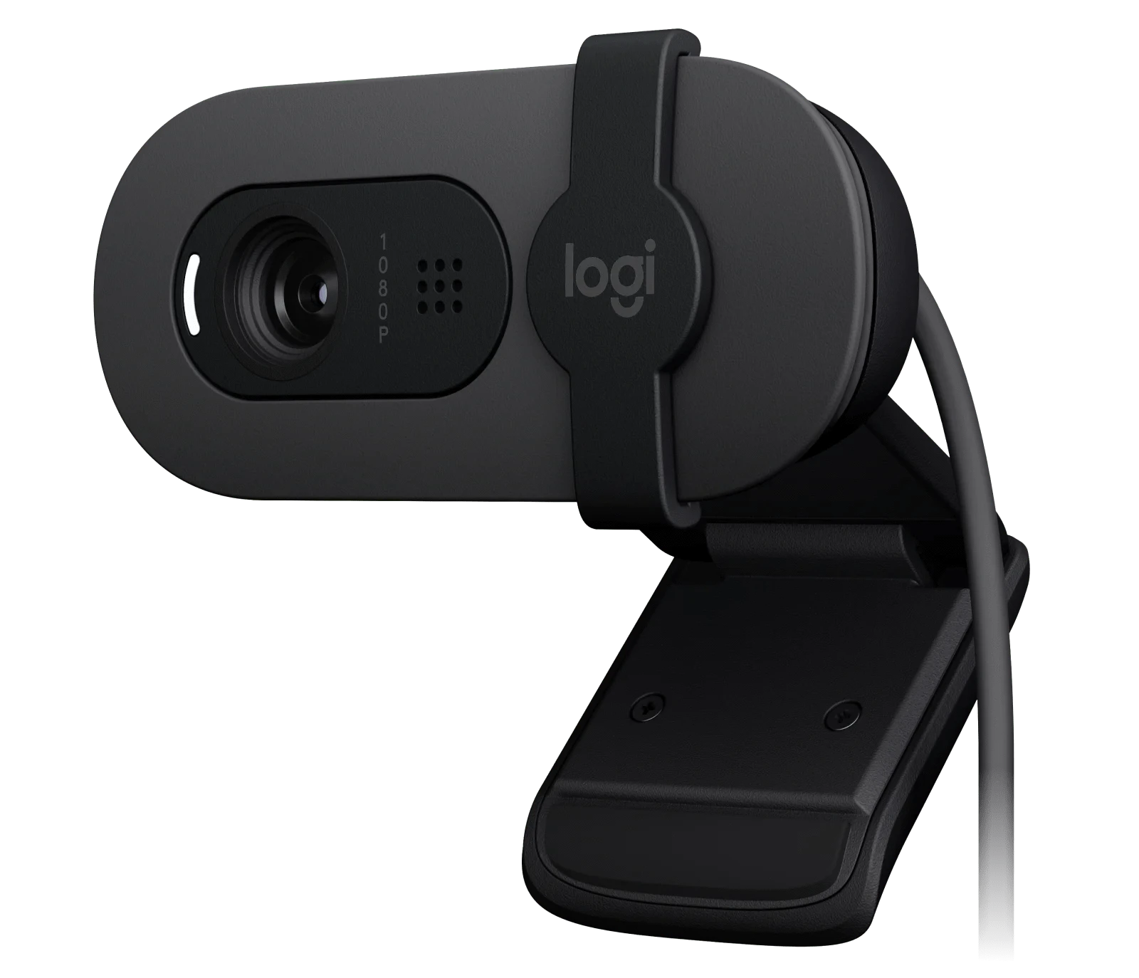 Logitech  BRIO 100 Full HD 1080p webcam with auto-light balance, integrated privacy shutter, and built-in mic. - Golchha Computers
