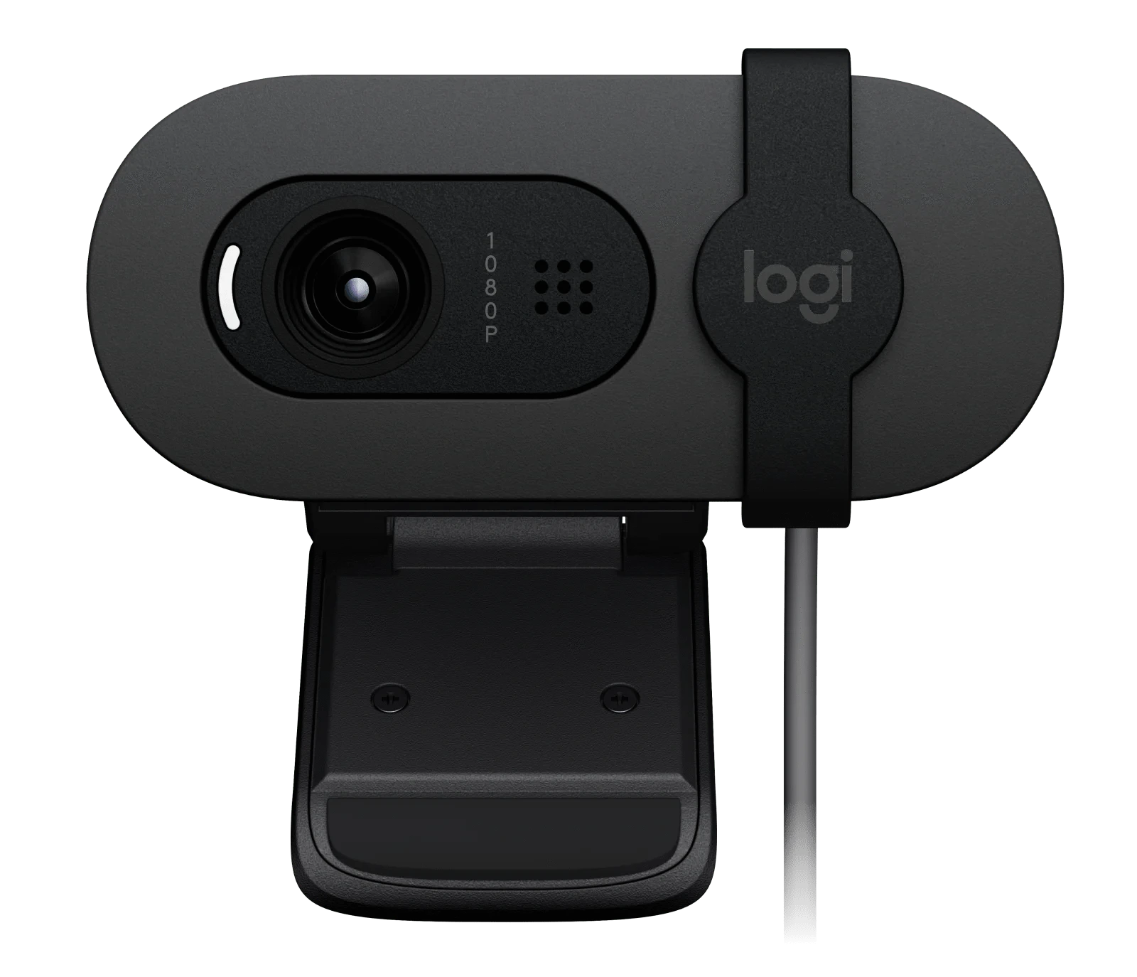 Logitech  BRIO 100 Full HD 1080p webcam with auto-light balance, integrated privacy shutter, and built-in mic. - Golchha Computers