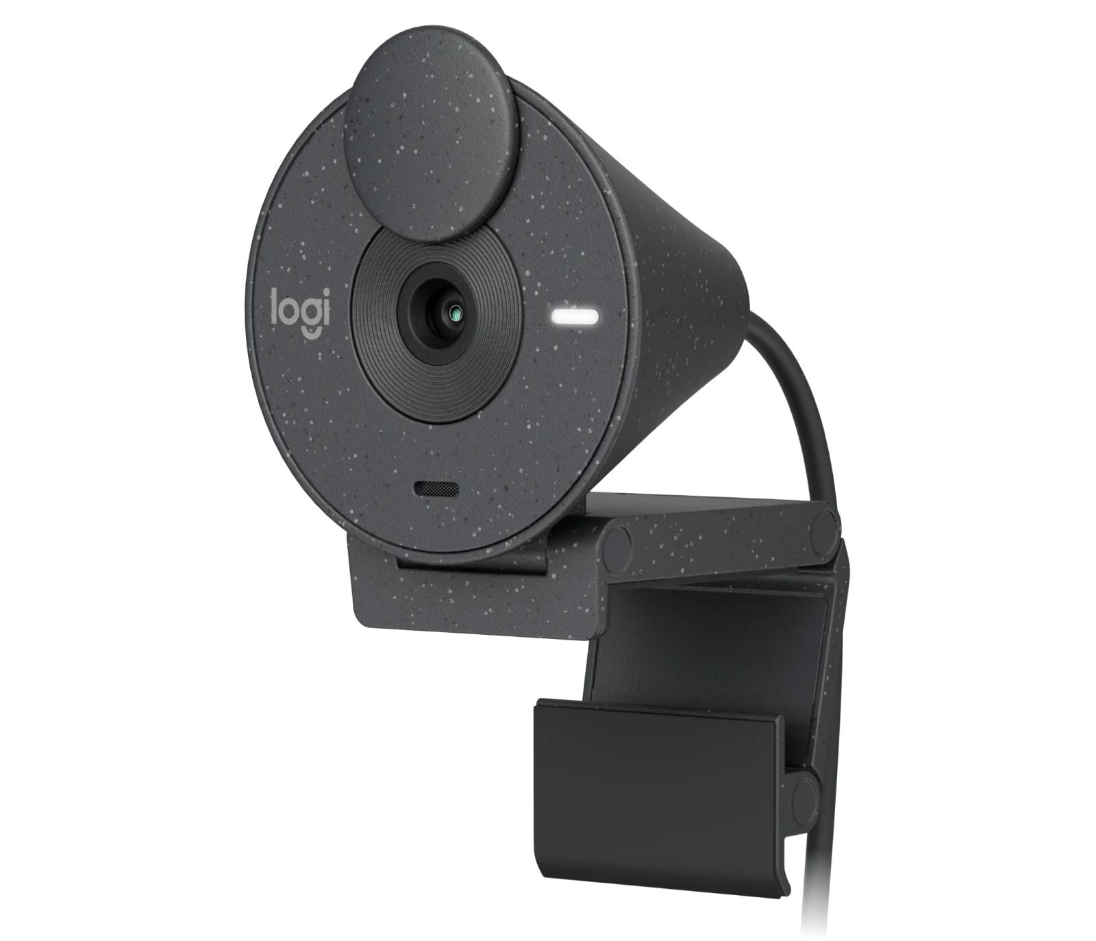 Logitech Brio 300 A 1080p webcam with auto light correction, noise-reducing mic, and USB-C connectivity.
