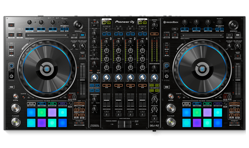 Pioneer DDJ-RZ DJ Controller Professional, 4-channel, rekordbox dj controller with performance pads