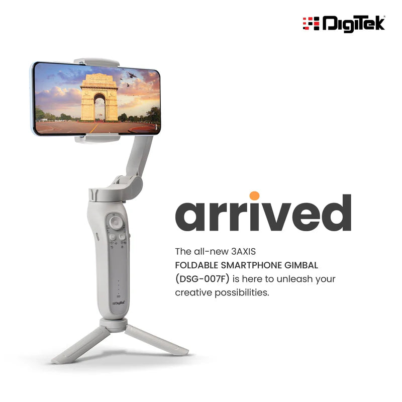 Digitek (DSG 007F) 3 Axis Handheld Steady Gimbal PTZ Camera Mount for All Smart Phones with Face & Object Tracking Motion, Various Time Lapse Features - GOLCHHA COMPUTERS 
