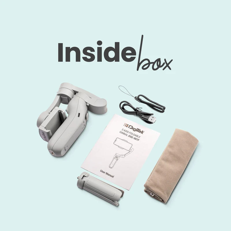 Digitek (DSG 007F) 3 Axis Handheld Steady Gimbal PTZ Camera Mount for All Smart Phones with Face & Object Tracking Motion, Various Time Lapse Features - GOLCHHA COMPUTERS 