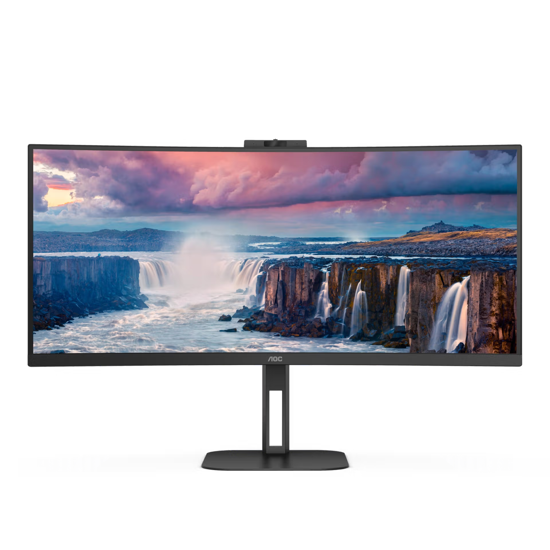 AOC CU34V5CW/BK 34" 2K 100 Hz Ultrawide Business Monitor with Integrated Webcam