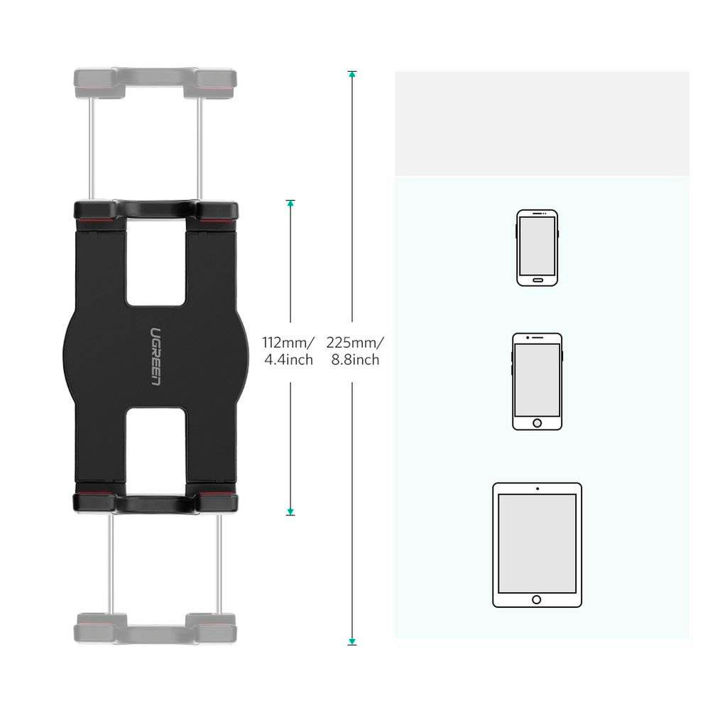 UGREEN Long-Arm Clamp Tablet & Phone Holder, 4–12.9in, Black (50394)