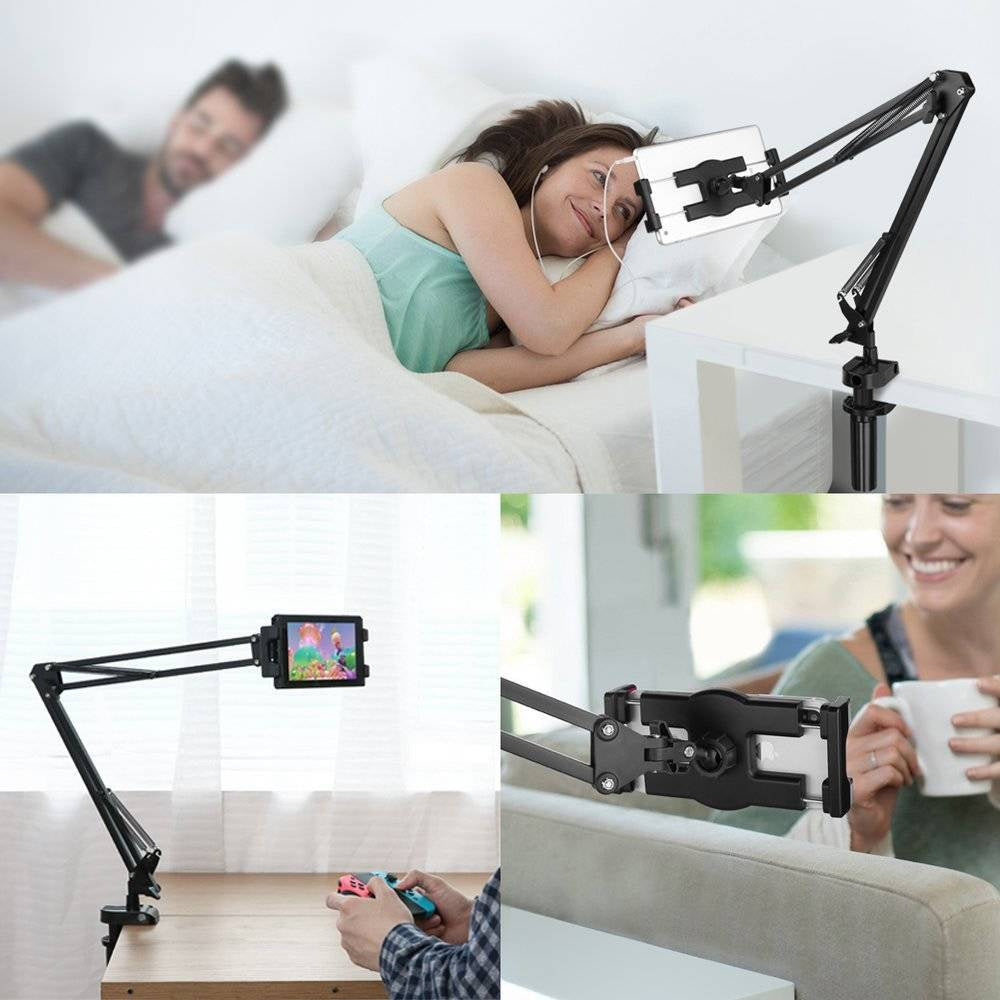 UGREEN Long-Arm Clamp Tablet & Phone Holder, 4–12.9in, Black (50394)