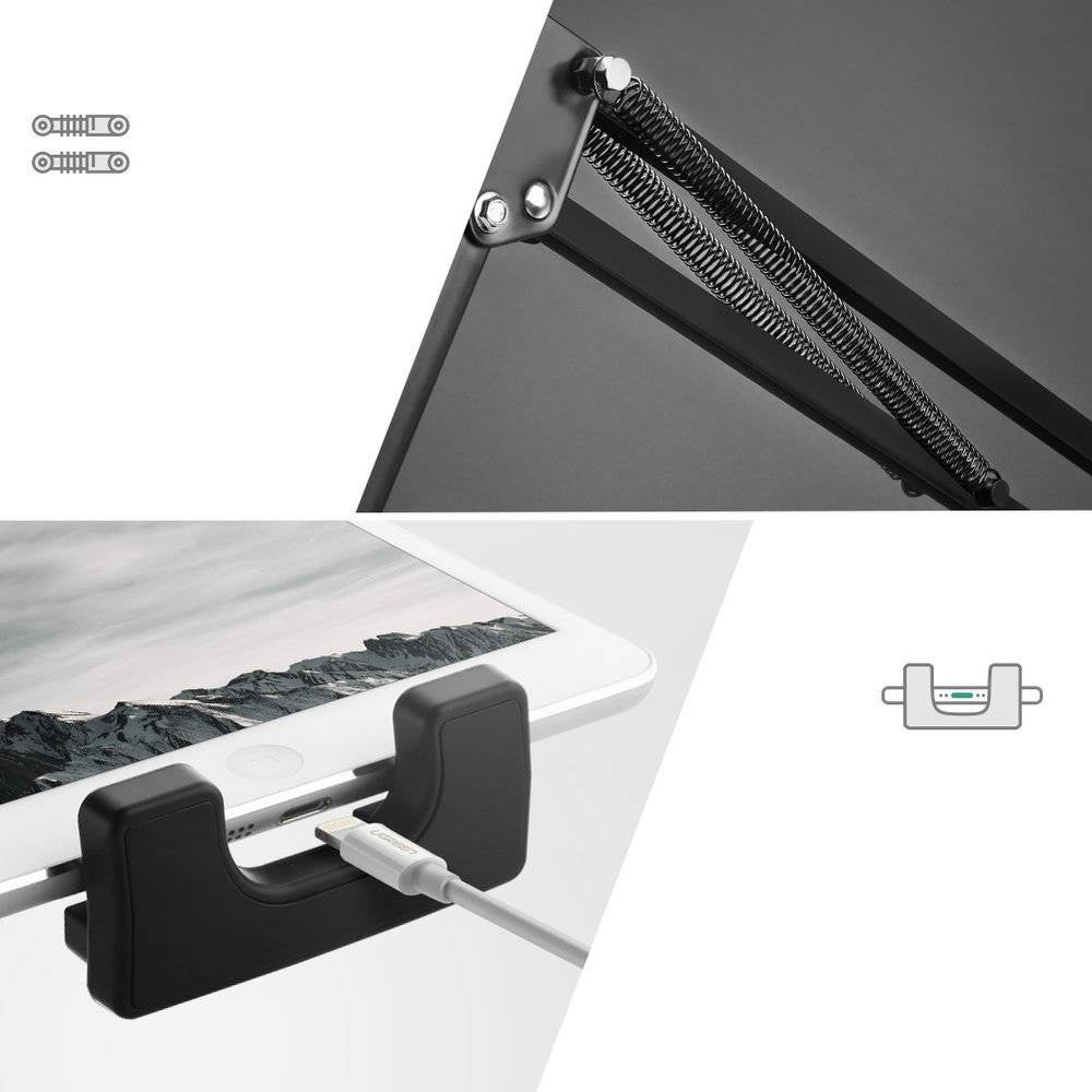 UGREEN Long-Arm Clamp Tablet & Phone Holder, 4–12.9in, Black (50394)