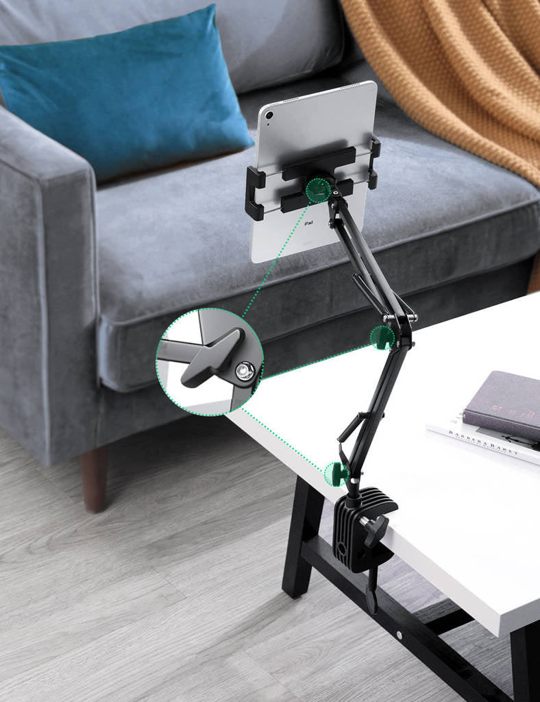 UGREEN Long-Arm Clamp Tablet & Phone Holder, 4–12.9in, Black (50394)