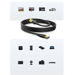 UGREEN USB 3.0 A to A Male to Male Cable 3m, 5Gbps, Black (90576)