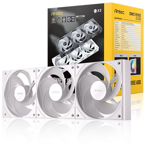 Antec Connect 120 reverse ARGB PC Case Fans (3 In 1 Pack)