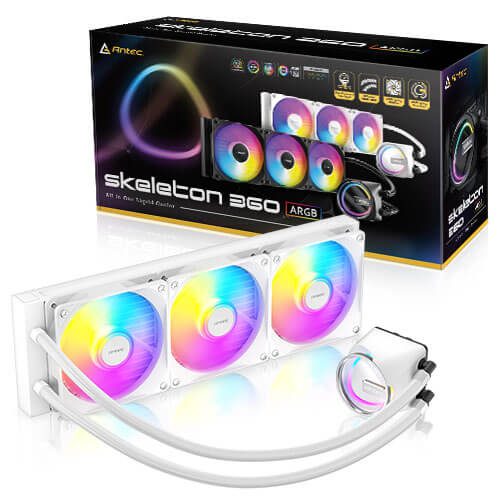 Antec Skeleton 360 ARGB AIO Liquid CPU Cooler (White)