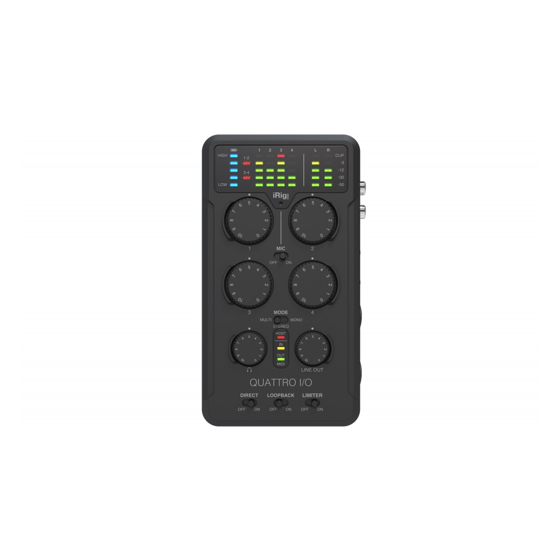 iRig Pro Quattro I/O 4-input professional field recording interface and mixer