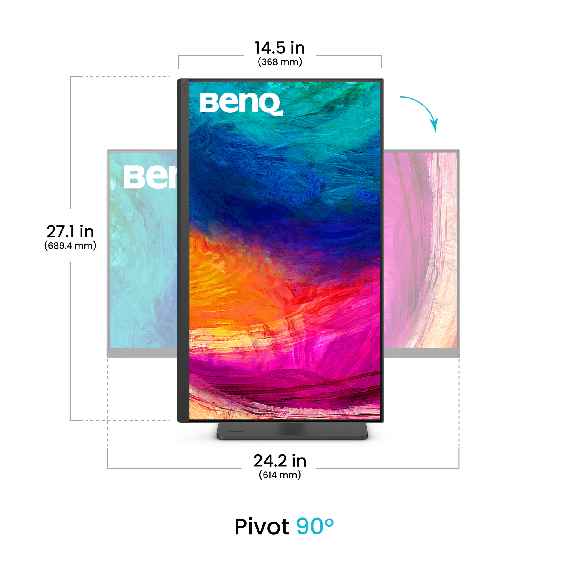 Benq PD2706QN 27-inch QHD 95% P3 90W USB-C Designer Monitor - GOLCHHA COMPUTERS 