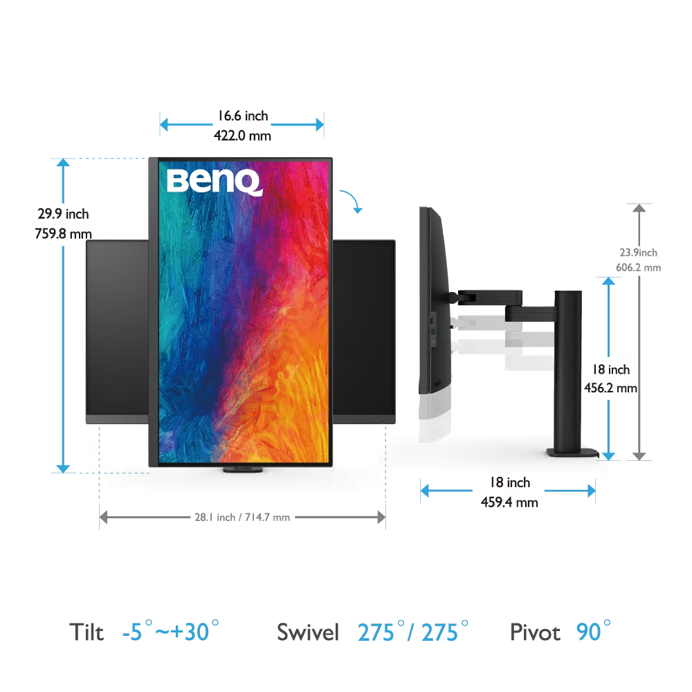 Benq PD3205UA 32-inch Ergo Arm 4K UHD sRGB HDR10 USB-C Designer Monitor