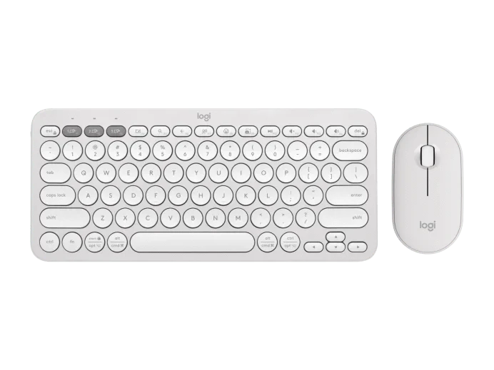 Logitech PEBBLE 2 COMBO Slim, multi-device Bluetooth® keyboard and mouse with customizable keys and button. - Golchha Computers